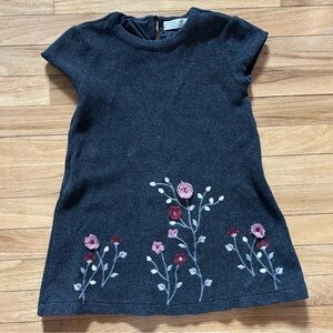 Girls Zara wool blend flower floral embroidered dress tunic 8 soft collection